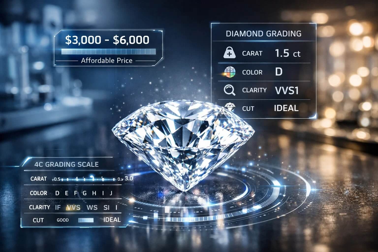  1 carat lab-grown diamond size comparison