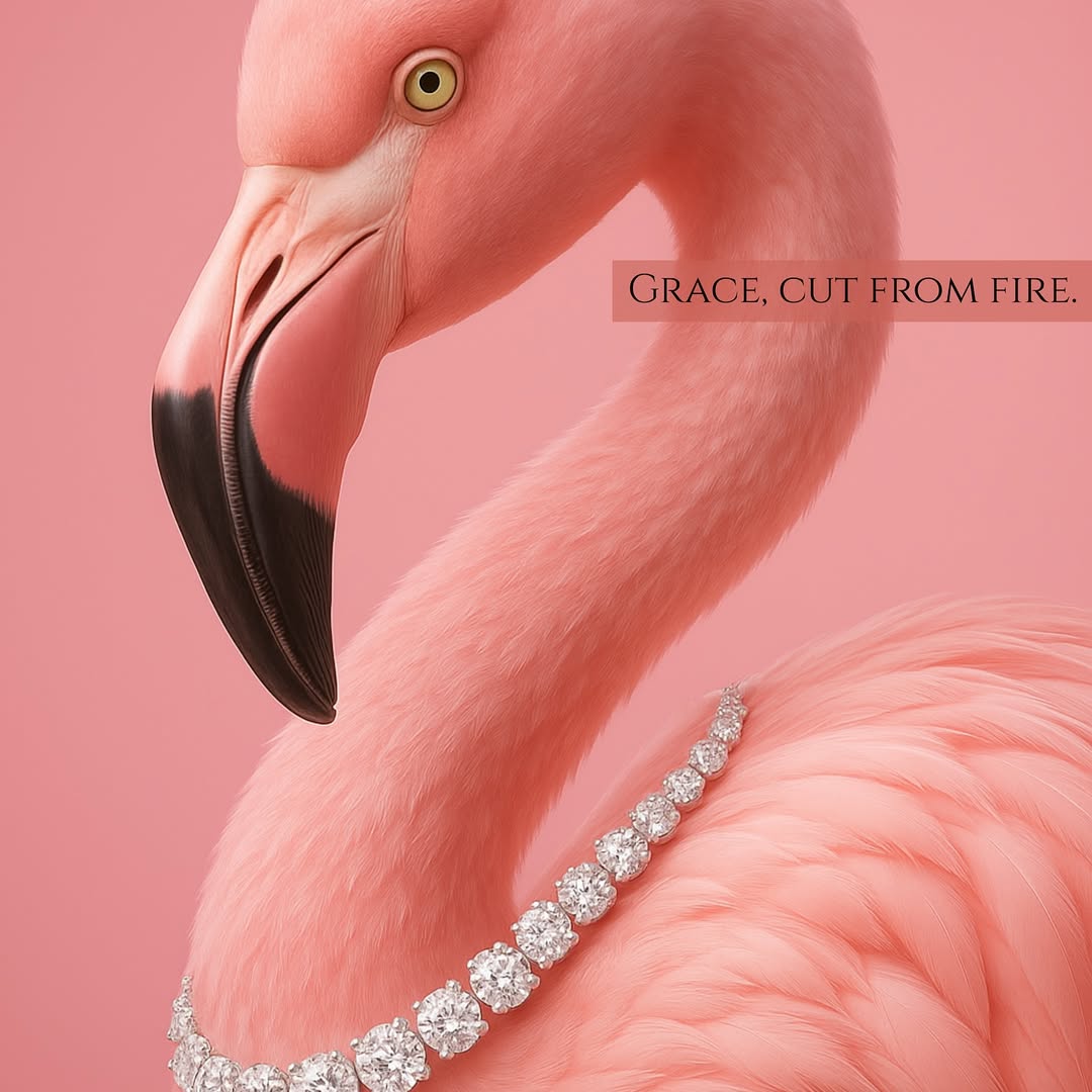 Some carry chaos. Others carry grace.

The flamingo teaches us to move with elegance — and stand tall in our softness.

This piece is more than diamonds.
It’s balance made visible.
It’s poise, frozen in carat.
It’s grace, sculpted in light.

The first drop in our Rare Grace series, each design in this collection channels the energy of an iconic creature — carved into high jewelry.

Today: The Flamingo – For those who lead without noise.

???? DM ‘FLAMINGO’ for early access to the lookbook
???? Tap the link in bio to collect your power

#RareGrace #FlamingoEnergy #DiamondsWithMeaning #LuxuryJewelryCampaign #SpiritAnimalCollection #GraceInCarat #HighJewelryEditorial #FeminineEnergy