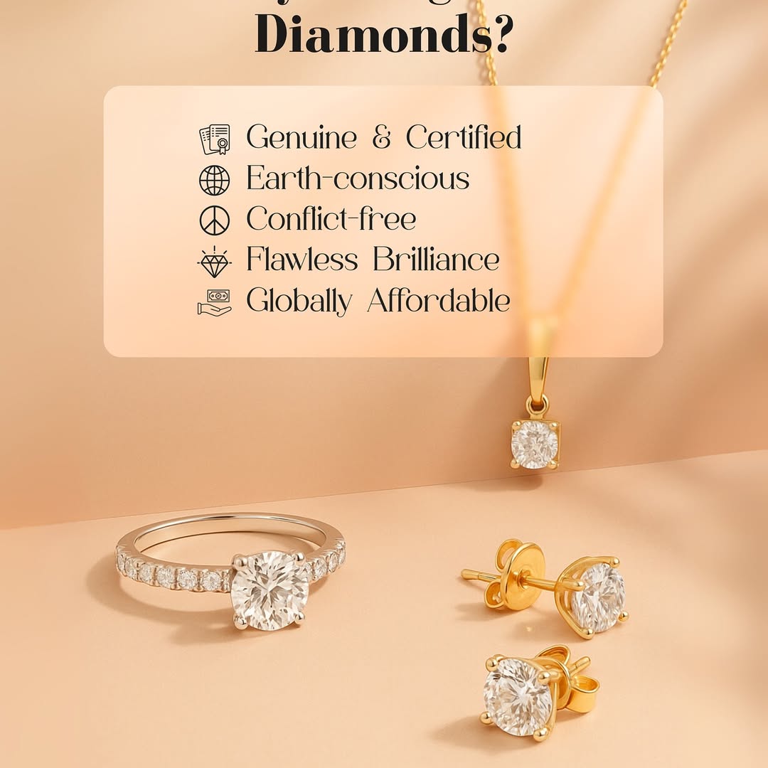 Why Lab-grown Diamonds? ???? 

✔ Genuine & Certified — Every diamond backed by IGI/GIA certification, trusted worldwide. 
???? Earth-conscious — Responsibly sourced, minimal impact on the planet. 
✌ Conflict-free — Peace of mind knowing your jewelry supports ethical practices. 
✨ Flawless Brilliance — Exceptional sparkle, unmatched clarity. 
???? Globally Affordable — Luxury made accessible without compromising quality. 

Lab-grown diamonds deliver everything your customers expect: trust, transparency, and timeless brilliance — at a value that grows your business. 

Retailers across the U.S., are you offering certified lab-grown diamonds yet? Let’s talk growth and global benchmarks. ???? 

#certifieddiamonds 
#labgrowndiamonds 
#IGIcertified 
#GIAcertified 
#ethicaldiamonds 
#diamondbusiness 
#diamondwholesale 
#diamondindustry 
#jewelryretail 
#luxuryretail 
#finejewelry 
#respecteddiamonds 
#diamondsupplier 
#diamondsupplychain 
#diamondtrust 
#diamondquality 
#sustainableluxury 
#conflictfreediamonds 
#labgrowndiamondusa 
#retaildiamonds 

(IGI certified lab-grown diamonds USA 
GIA certified lab-grown diamonds USA 
lab-grown diamond suppliers USA 
certified diamonds resale value USA 
lab-grown diamond wholesale suppliers USA 
lab-grown diamonds for retailers USA 
global standard lab-grown diamonds USA 
resale value certified lab diamonds USA 
lab-grown diamond import USA 
certified vs uncertified lab diamonds US market 
lab-grown diamond quality assurance USA 
certified diamond wholesale partner USA 
ethical diamond certification USA 
lab-grown diamond industry trends USA 
diamond certification international standards USA 
IGI GIA seal for business trust US 
lab-grown diamonds for resale market USA 
sustainable lab-grown diamonds USA 
conflict-free lab-grown diamonds USA 
affordable lab-grown diamonds USA)